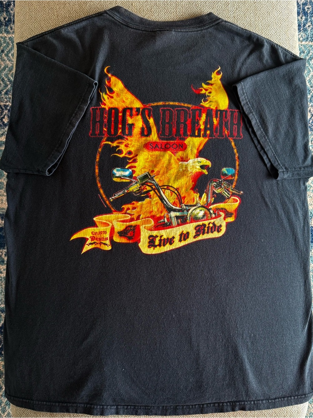 VTG Y2K Motorcycle Biker Bar Tshirt with Flames X